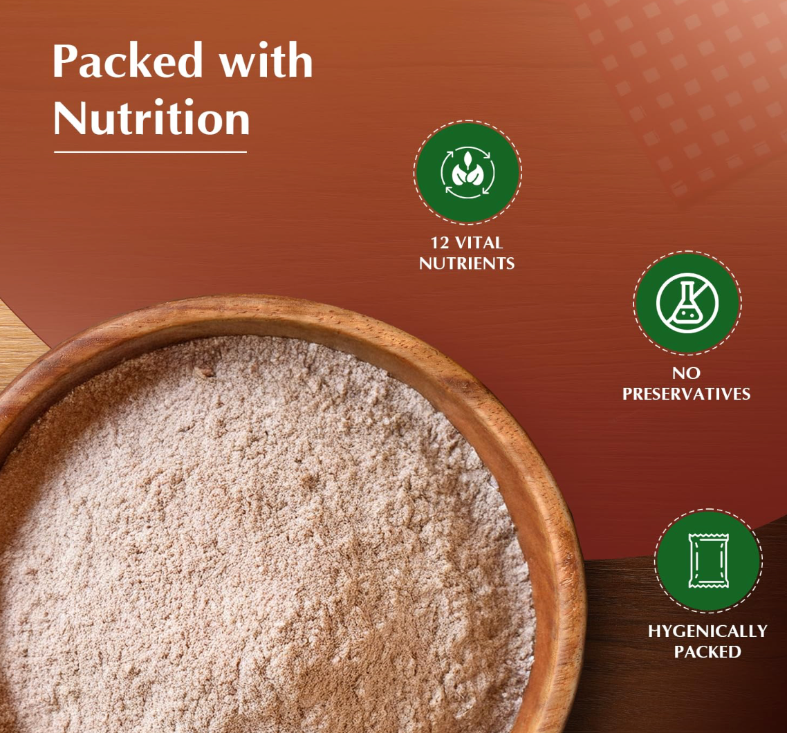 Nutriboost Ragi Flour 500g | Nutritious Gluten Free Atta | Healthy Choice Ragi Atta for Rotis, Dosa, Porridge & Everyday Cooking