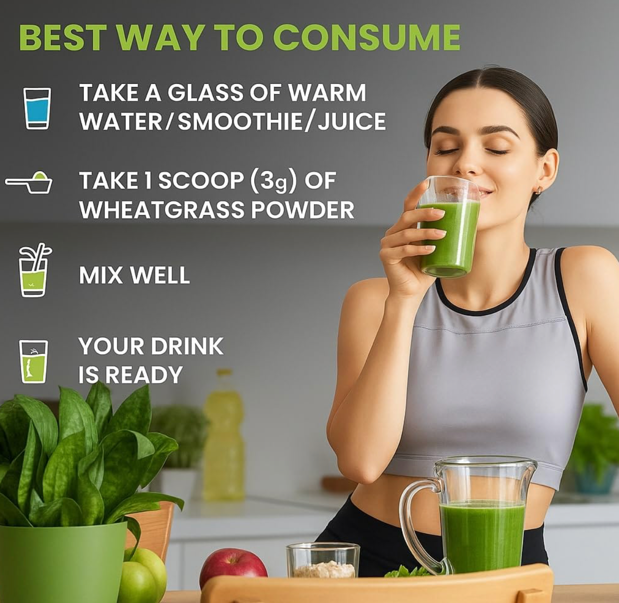 Nutriboost 100% Natural Organic Wheatgrass Powder | Wheat Grass Powder | Organic Wheatgrass Juice | Wheat Grass Juice - 100g