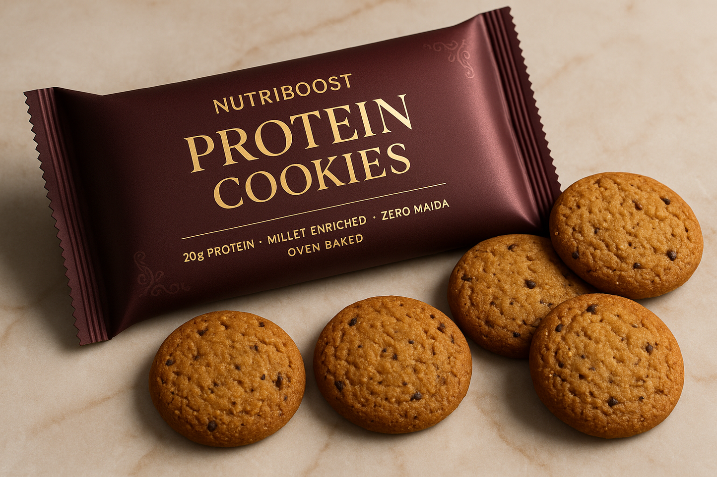 Premium NutriBoost Protein Cookies - Elegant Packaging